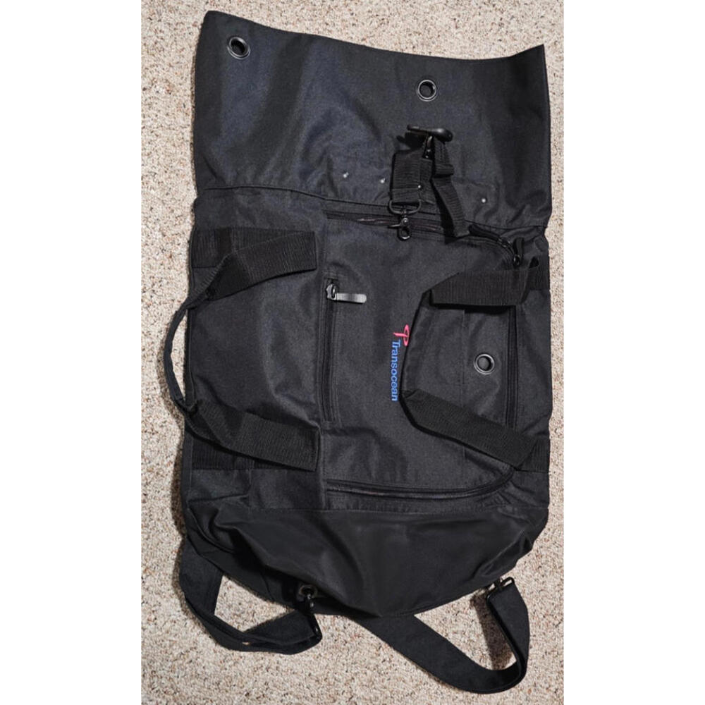 Foldaway Packable Duffel Bag Black Extra Large  Shoulder Straps 30x21